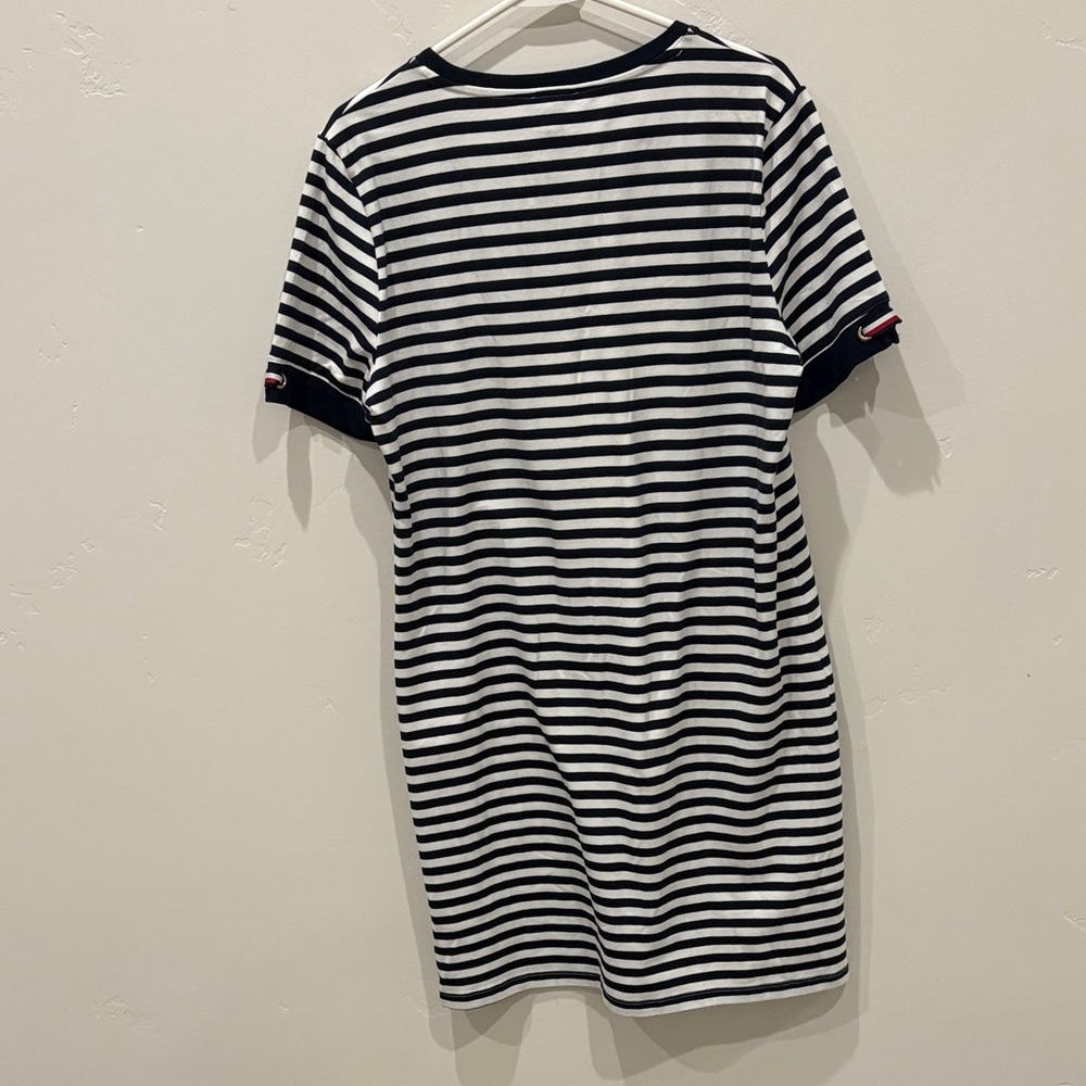 Tommy Hilfiger Navy and White Striped Tee - Picture 3 of 3